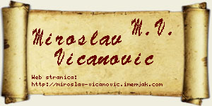 Miroslav Vicanović vizit kartica